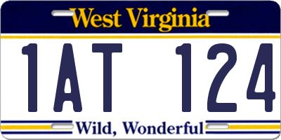 WV license plate 1AT124