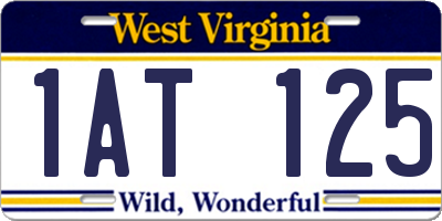 WV license plate 1AT125