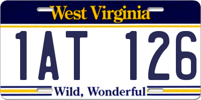 WV license plate 1AT126