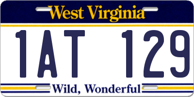 WV license plate 1AT129