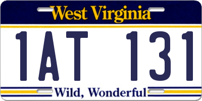 WV license plate 1AT131