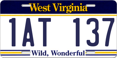 WV license plate 1AT137