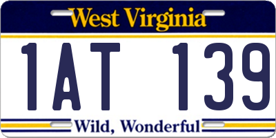 WV license plate 1AT139