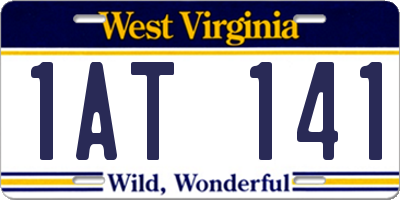 WV license plate 1AT141
