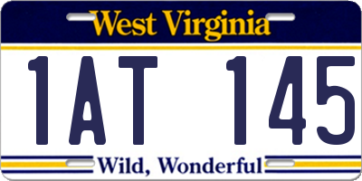 WV license plate 1AT145