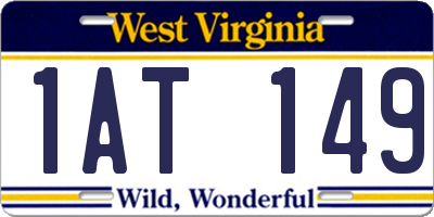 WV license plate 1AT149