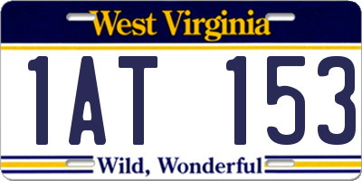 WV license plate 1AT153