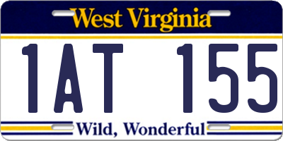 WV license plate 1AT155