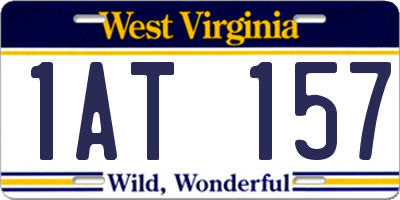 WV license plate 1AT157
