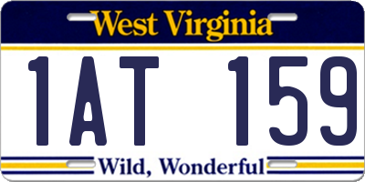 WV license plate 1AT159