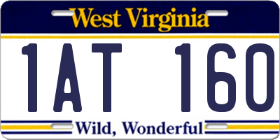 WV license plate 1AT160