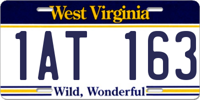 WV license plate 1AT163