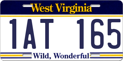 WV license plate 1AT165