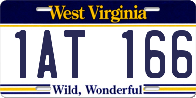 WV license plate 1AT166