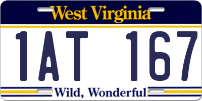WV license plate 1AT167