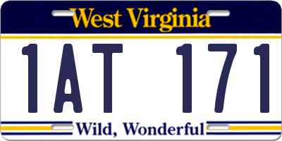 WV license plate 1AT171