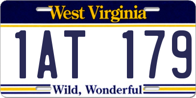 WV license plate 1AT179