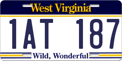 WV license plate 1AT187