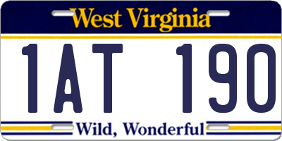 WV license plate 1AT190