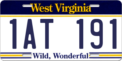 WV license plate 1AT191