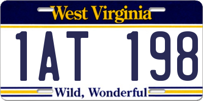 WV license plate 1AT198