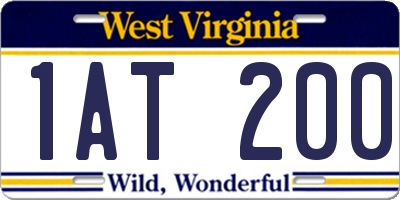 WV license plate 1AT200