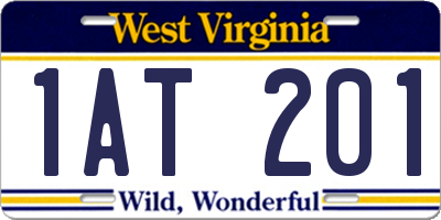 WV license plate 1AT201