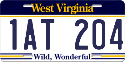 WV license plate 1AT204