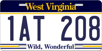 WV license plate 1AT208