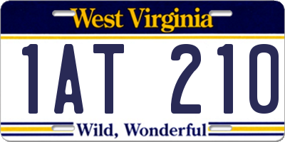 WV license plate 1AT210