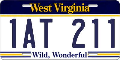 WV license plate 1AT211