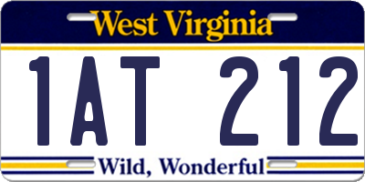 WV license plate 1AT212