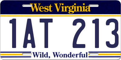 WV license plate 1AT213