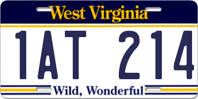 WV license plate 1AT214