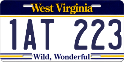WV license plate 1AT223