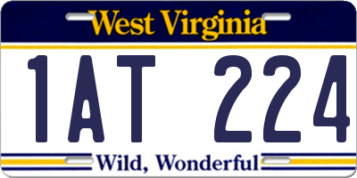 WV license plate 1AT224