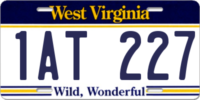 WV license plate 1AT227