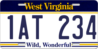 WV license plate 1AT234