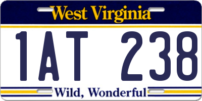 WV license plate 1AT238