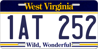 WV license plate 1AT252