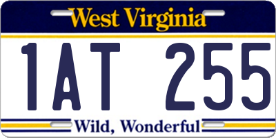 WV license plate 1AT255