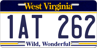 WV license plate 1AT262