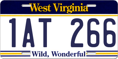 WV license plate 1AT266