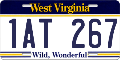 WV license plate 1AT267