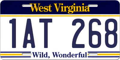 WV license plate 1AT268