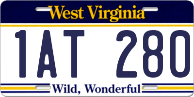 WV license plate 1AT280