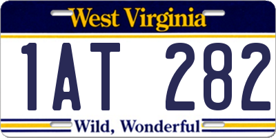 WV license plate 1AT282