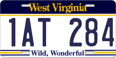 WV license plate 1AT284