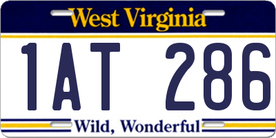 WV license plate 1AT286