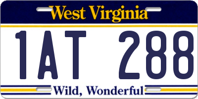 WV license plate 1AT288